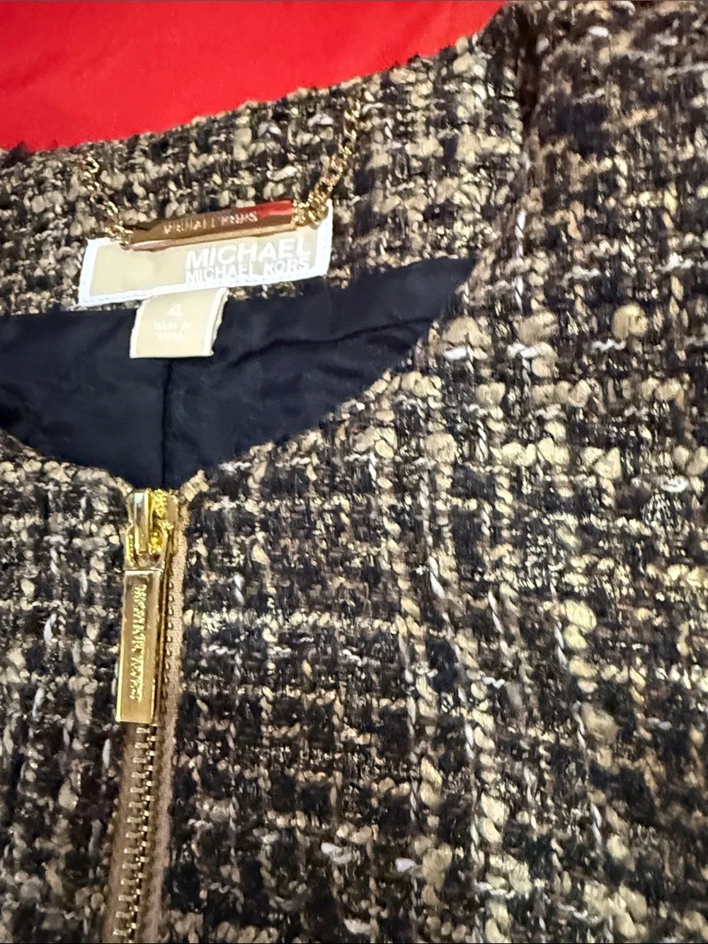 WOW POSHMARK - Authentic Michael Kors NWOT Tweed Style Gold & Black